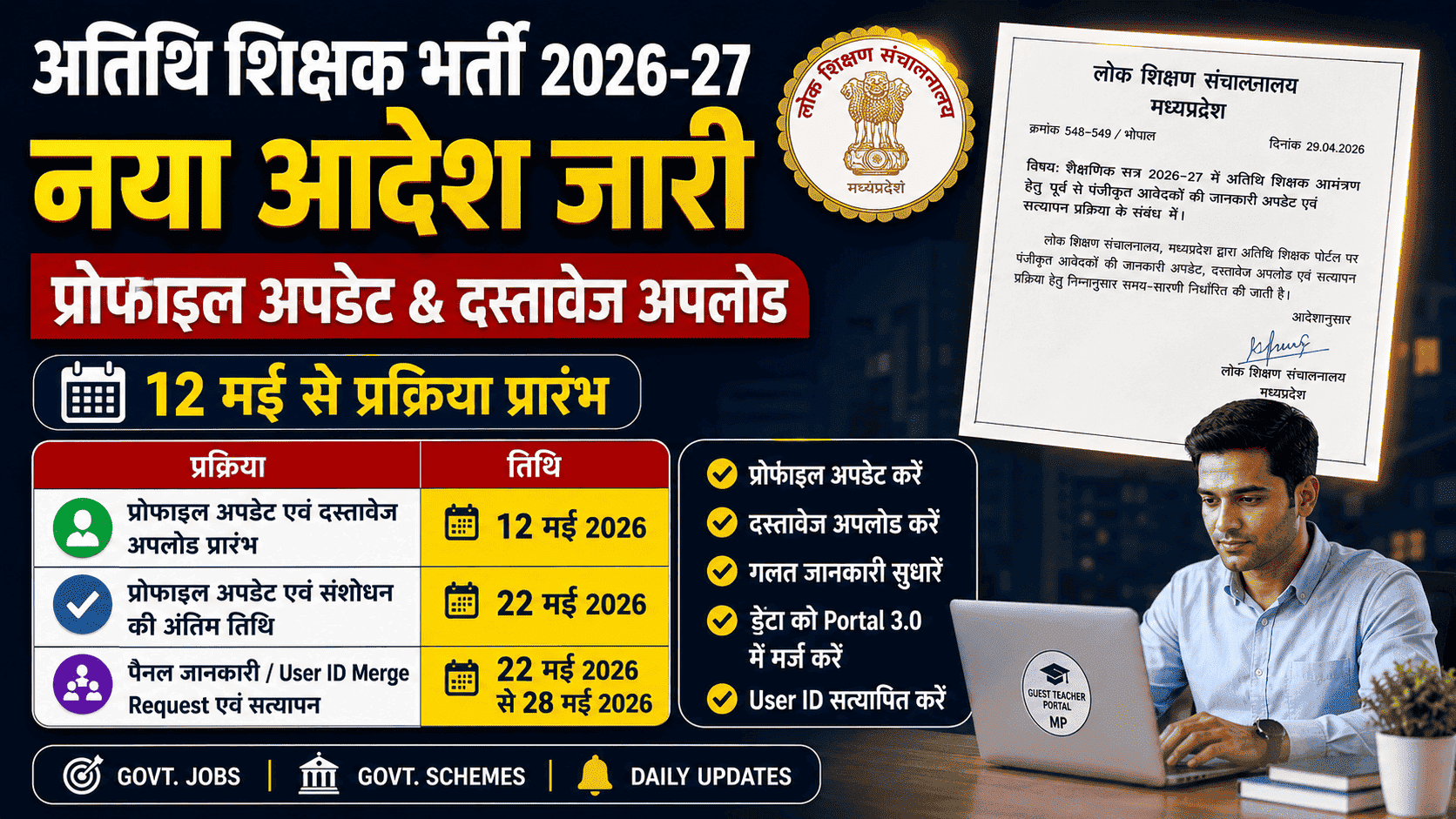 MP Guest Faculty Recruitment 2026 DPI New Update